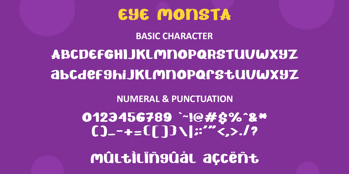 Пример шрифта Eye Monsta Regular